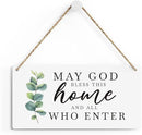 SENJIAN Christian Home Decor, Bless This Home Wall Decor, Modern Farmhouse Sign Scripture Printed Wood Sign Wall Art Religious Decoration for Office Bathroom Bedroom by CozyNest Decor
