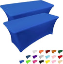 IVAPUPU 2 Pack 6FT Table Cloth for Rectangular Fitted Events Stretch Royal Blue Table Covers Washable Spandex Tablecloth Protector for Party, Wedding, Cocktail, Banquet, Festival by CozyNest Decor