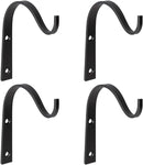 Mkono 4 Pack Iron Wall Hooks for Hanging Plant Lanterns, Plant Hanger Fence Metal Bracket for Bird Feeders, Wind Chimes, Mason Jar Sconces, Light Outdoor Indoor Rustic Home Decor, 3 Inch by GreenHaven Gardens