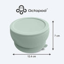 Octopod Silicone Baby Suction Bowl With Lid - Toddler & Baby Bowls, Baby Food Containers, Spill Proof Bowls For Toddlers, Suction Baby Bowls W/Lids, Food Grade Silicone Bowls For Babies (Sage Green) by TinyTreasures Baby Boutique