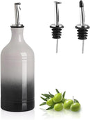 Sweejar Ceramic Olive Oil Dispenser Bottle, Opaque Oil Cruet Protects Oil to Reduce Oxidation, Suitable for Oil, Vinegar, Coffee Syrups & Other Liquids, Pack of 1, 15.5 Fl Oz (Gradient Gray) by CozyNest Decor