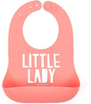 Baby Bib for Eating by Bella Tunno, Waterproof Silicone Bib with Large Food Catcher, Adjustable Fit for Babies 4-12 months & Toddlers 1-3 Years, Boys & Girls, Little Lady by TinyTreasures Baby Boutique