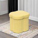 B FSOBEIIALEO Storage Ottoman Cube, Flowers Shaped Ottomans with Storage Foot Stool Footrest for Lving Room, Boucle Ottoman Seat for Dorm Room,Faux Teddy Fur, Yellow 12.6"x12.6"x12.6" by CozyNest Decor