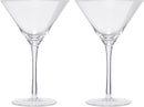 Crystal Martini Glass Set Of 2 10OZ Classic Luxury Cocktail With Bar Spoon Olive Picks Premium Hand by The Wine Savant
