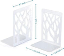 Book Ends, Bookends, Bookends for Shelves, Bookend, Book Ends for Heavy Books, White Metal Book Shelf Holder Home Decorative, Book Stoppers for Shelves, Bookend Supports 2 Pair by CozyNest Decor