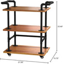 Industrial Pipe Bar Carts/Serving Carts/Kitchen Carts/Wine Rack Carts on Wheels with Shelves - Wood Rolling Carts - Wine Tea Liquor Shelves/Holder - Home Furniture by CozyNest Decor