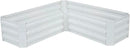 Sunnydaze Galvanized Raised Garden Bed - Metal Raised Bed for Gardening - Outdoor Planter Box for Flowers, Plants, and Vegetables - Ivory White - 12” H L-Shaped by GreenHaven Gardens