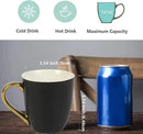 vicrays Coffee Mug Set, 11 Ounce, Set of 6, Ceramic Mug for Men, Women, Unique Glazed Mugs with Handle for Coffee, Tea, Milk, Cocoa, Cereal(Black with Golden) by CozyNest Decor