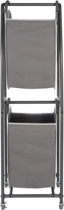 Neatfreak - 2 Tier Laundry Sorter - Laundry Hamper With Wheels & 2 x Laundry Basket Tote Bags For Dirty Clothes, Towels, Blankets, Bathroom Storage & Laundry Room Organization by CozyNest Decor