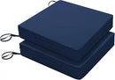 Favoyard Patio Chair Cushions 24 x 24 x 4 Inch Waterproof Outdoor Seat Cushions for Patio Furniture 3-Year Color Fastness Garden Sofa Couch Pads with Handle & Adjustable Straps Set of 2, Blue