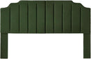 24KF Dark Green Teddy Fabric Tufted King Upholstered Headboard, Modern Vertical Channel Design California King Headboard with Stepped Silhouette Top Edge,6026-K-Teddy Dark Green by CozyNest Decor