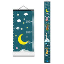 Baby Height Growth Chart - Canvas Height Chart for Kids Baby Child Toddler Boys Girls Growth Chart for Wall Room Nursery Decor Hangable and Removable Measuring Wall Ruler (Moon Rabbit, Black Wood) by TinyTreasures Baby Boutique