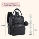 BabbleRoo Leather Diaper Bag Backpack - Baby Essentials Travel Baby Bag, Multi function, with Changing Pad, Stroller Straps & Pacifier Case – Unisex, Black by TinyTreasures Baby Boutique