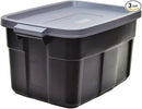 Rubbermaid Roughneck Tote 31 Gal, 3 Pack, Made in USA, Black & Gray, Rugged Plastic Stackable Storage Bins with Lids and Handles by CozyNest Decor