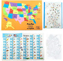 Imagimake Mapology USA & World Map Puzzle with Flags, Capitals, Stickers | Educational Toys for Ages 5-7 | Jigsaw Puzzles for Kids Ages 8-10 | Geography Toys for Ages 8-13 | 6 Year Old Boy/Girl Gifts by TinyTreasures Baby Boutique