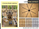 Black Chandelier, Modern Dining Room Light Fixture 8 Light Candle Chandelier Over Table 44in Metal Chandeliers Lighting for Living Room Entry Master Bedroom Bathtub Kitchen by CozyNest Decor