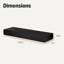 Amazon Basics Wood Floating Wall Shelves, Pack of 3, Black, 15.8" x 5" x 1.8" by CozyNest Decor