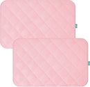 Mini Crib Mattress Protector Sheets Fitted Waterproof Mini Crib Mattress Protector Pad Cover Pink 2 Pack Quilted 38" x 24" by TinyTreasures Baby Boutique