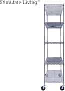 48"x18"x72" PRIME HEAVY DUTY Chrome 5-Tier Wire Shelving NSF 4000 LBS MAX Capacity Storage Rack for Commercial, School, Home, Garage, Warehouse, Industrial, and Hospital Uses (with Wheels) by CozyNest Decor