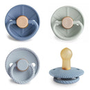 FRIGG Natural Rubber Baby Pacifier 4-Pack Skyline Serenity | Made in Denmark | BPA-Free (0-6 Months) by TinyTreasures Baby Boutique