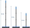 16 Inch Push Broom Outdoor 2 in 1 with Rubber Squeegee and Stiff Bristle Deck Brush 58" Long Handle for Deck Patio Garage Warehouse Driveway Concrete Floor Cleaning Scrubbing(Blue) by GreenHaven Gardens