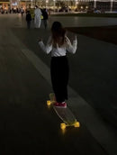 Clear Longboard Skateboard - Transparent Acrylic Long Boards with Light-Up LED Wheels for Smooth Rides - Ride The Streets in Style with Longboard Built for Beginners & Pros Alike by TinyTreasures Baby Boutique