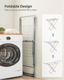 SONGMICS Clothes Drying Rack, Metal Laundry Drying Rack, Foldable, Space-Saving, Free-Standing Airer, with 2 Gullwings, Indoor Outdoor Use, Bed Linen Clothing, Gray ULLR540G01 by TinyTreasures Baby Boutique