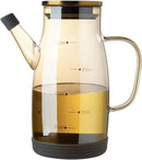 Large Glass Oil Dispenser Bottle for Kitchen Cooking Recipiente Para Aceite De Cocina Olive Oil Vinegar Dispenser Cruet Stainless Steel Lid No Drip Liquid Container (Champagne, 20oz / 600ml) by CozyNest Decor