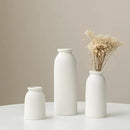 Ceramic Vase Set-3, Small Flower Vases for Decor, Modern Boho Farmhouse Style, Decorative Shelf Vases for Pampas Grass & Dried Flowers, Distressed Finish (White) by GreenHaven Gardens