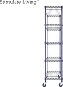 30"x14"x60" PRIME HEAVY DUTY Black 5-Tier Wire Shelving 1,750 LBS MAX Capacity Storage Rack for Commercial, School, Home, Garage, Warehouse, Industrial, and Hospital Uses (with Wheels) by CozyNest Decor