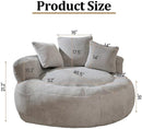 Bean Bag Chair for Adults, Comfortable Bean Bag Sofa with Back Support and Pillows, Giant Bean Bag Chairs Suitable for Living Rooms, Bedrooms and Apartments -Light Gray by TinyTreasures Baby Boutique