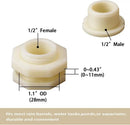 1/2 Female ABS Bulkhead Fitting, Plastic Water Tank Connector Adapter Fitting with Plugs for Outdoor rain Barrel Garden Hose Adapter Spigot kit Water Tank Gallon Drain Bucket(Set of 4) by GreenHaven Gardens