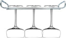 10 Inch Wine Glass Rack Under Cabinet Shelf Stemware Storage Hanging Hanger Organizer Glasses Holder with Drying Under Counter Metal for Kitchen and Bar Set of 4 Silver by CozyNest Decor