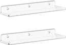 Lifewit Floating Shelves for Wall, 2 Pack 15" Clear Acrylic Shelf Room Decor for Book/Figures/Photo/Makeup in Bathroom, Book Shelf, Living Room, Bedroom, Kitchen Storage and Organization by TinyTreasures Baby Boutique