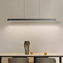 JAYMP Minimalist Linear Pendant Light Dimmable LED Modern Chandelier Dining Room Island Light Restaurant Cafe Bar Office Hanging Lamp Black 45" by CozyNest Decor