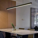 JAYMP Minimalist Linear Pendant Light Dimmable LED Modern Chandelier Dining Room Island Light Restaurant Cafe Bar Office Hanging Lamp Black 57" by CozyNest Decor