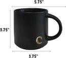 COLLECTIVE HOME - Black Monogram Ceramic Mugs, 15 oz Golden Initial Coffee Cups, Elegant Alphabet Tea Mugs, Personalized Halloween Mug with Gift Box, Perfect for Office and Home Décor (c) by CozyNest Decor