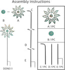 VEWOGARDEN Metal Flower Wind Spinners Outdoor, Garden Kinetic Wind Sculptures & Spinners for Yard Lawn Patio Decorations, Light Green by GreenHaven Gardens