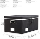 PRANDOM Storage Boxes with Lids [3-Pack] Fabric Collapsible Storage Bins Organizer Containers Baskets Cube with Cover for Home Bedroom Closet Office Nursery Black（23.4X15.9X11.5 by TinyTreasures Baby Boutique