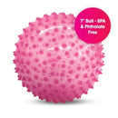 Edushape Original Sensory Ball - 7" Transparent Pink Baby Ball for Gross Motor Skills Development (6 Months & Up) by TinyTreasures Baby Boutique