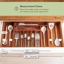 Premium Silverware, Flatware and Utensil Organizer for Kitchen Drawers, Food-Safe Contract Grade, Expandable from 18 to 33 In, Natural Acacia by CozyNest Decor