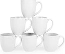 16oz Coffee Mugs Set of 6, Large Ceramic Modern Coffee Mugs With Handle For Tea,Latte,Cappuccino,Cocoa. Dishwasher.Microwave Safe (Matte White) by CozyNest Decor