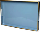 Spsyrine Blue Decorative Serving Tray with Handles, Elegant Plastic Coffee Table Tray for Ottoman, Living Room, Home Decor 15.6" X 10.2" Light Blue by CozyNest Decor