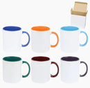 11oz White Ceramic Sublimation Coffee Mug in White Gift Box, 6 New Mixed Colors, Case of 6 by CozyNest Decor
