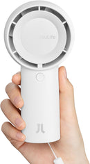 JISULIFE Portable Handheld Turbo Fan [16H Max Cooling Time], 4000mAh USB Rechargeable Personal Battery Operated Lash Small Pocket Fan with 5 Speeds for Travel/Outdoor/Vacation/Concerts - White by TinyTreasures Baby Boutique