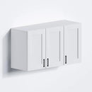 White Laundry Room Cabinets and Storage with 3 Doors and Utility Adjustable Shelf，Gabinetes Para Cocina Cupboard Kitchen Organizers and Storage Pantry Wall Mounted 12.4"D x 35.4"W x 19.7"H by CozyNest Decor