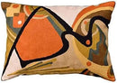 Lumbar Modern Pillow Cover - Kandinsky in Flow Burnt Orange Abstract Farmhouse Pillowcase Modern Chair Cushion Contemporary Outdoor Cushions Hand Embroidered Wool Size 14x20 by CozyNest Decor