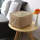 TheWarmHome Decorative Basket Rectangular Fabric Storage Bin Organizer Basket with Handles for Clothes Storage (Beige, Medium-1Pack,13.8L*9.8W*6.7H) by CozyNest Decor