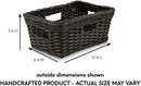 The Basket Lady Rectangular Low Wicker Storage Basket, Small, 12 in L x 8 in W x 5 in H, Antique Walnut Brown by GreenHaven Gardens