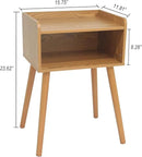 MaxSmeo Nightstand, Mid Century Modern Side Table Bedroom with Storage, Small End Bedside Table with Solid Wood Legs for Living Room, Office Small Spaces (Brown) by CozyNest Decor